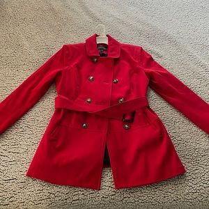 GORGEOUS red pea coat size Small NWOT